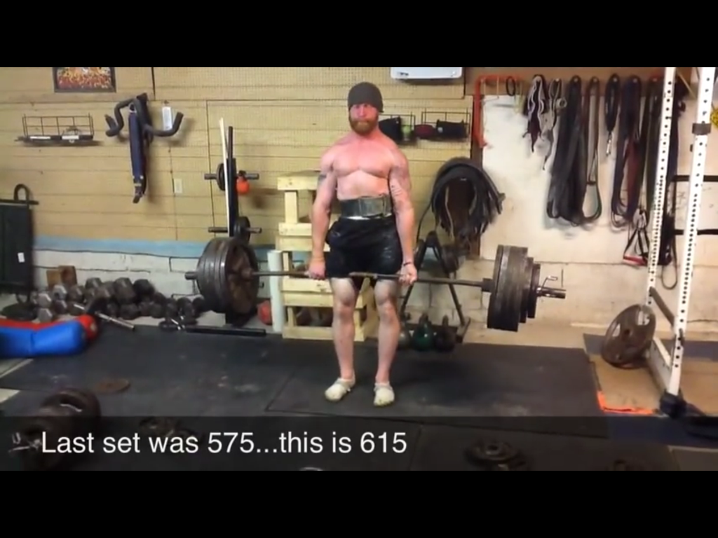 Todd one-upping Chris and pulling 615#